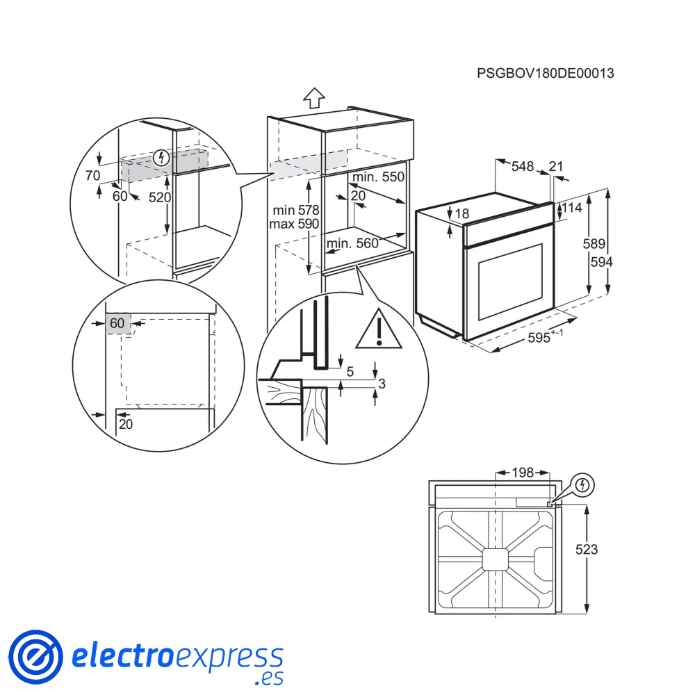 Horno independiente electrolux eof4p74x inox pirolitico a+ 3 00782026